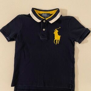 Polo by Ralph Lauren Kids Navy Polo with Yellow Logo